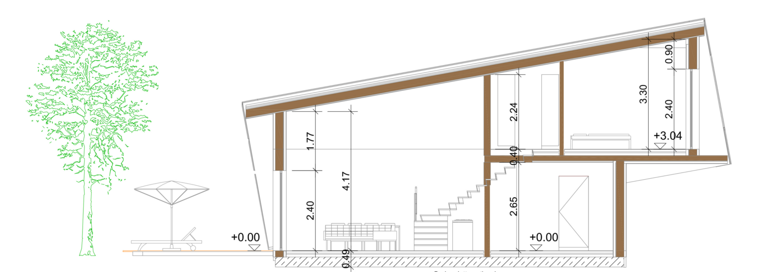 Smart-Loft für Individualisten Schnitt Grundriss energieeffizientes intelligentes Gebäudekonzept von Designer Gerold Peham